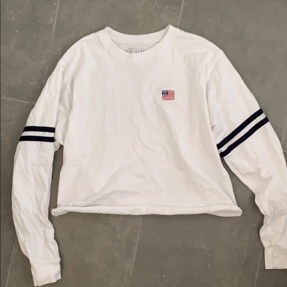 Mighty Fine Long Sleeve USA crop top